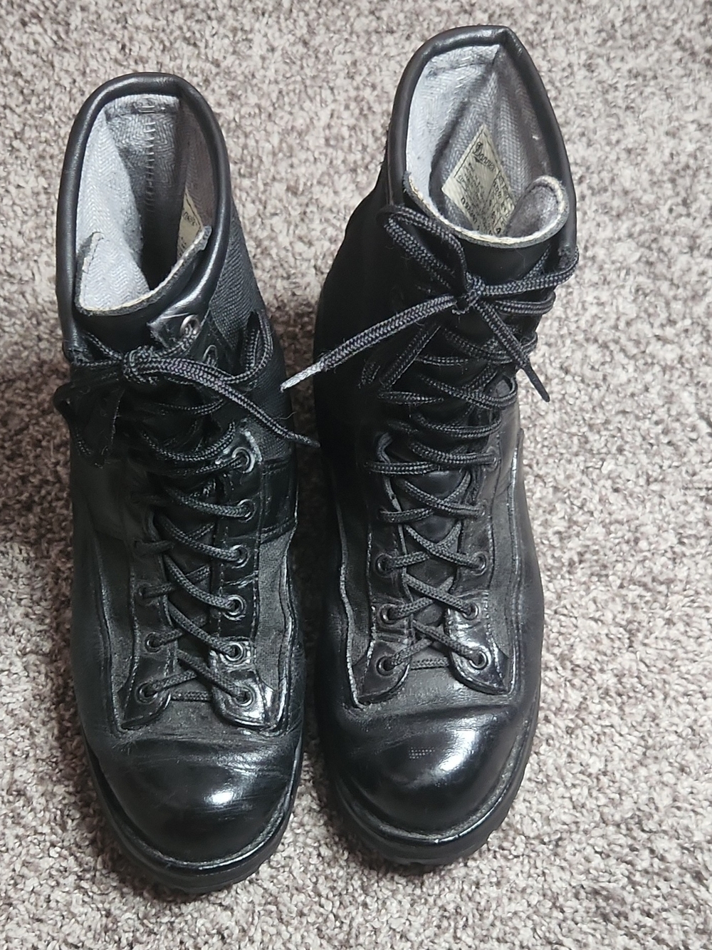 Danner Black Leather Lace-Up Tactical Boots